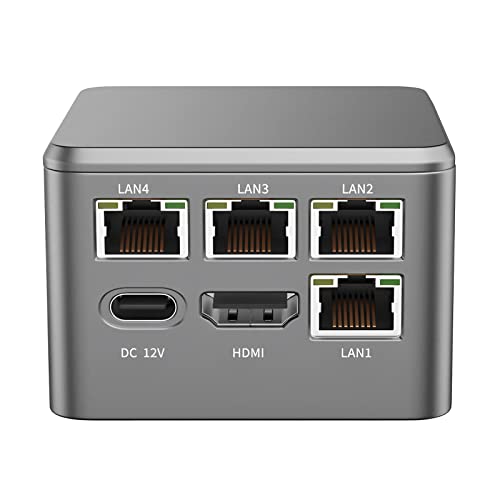 KingnovyPC Dispositivo micro firewall, mini PC, Pocket PC, Intel Celeron N5105 Quad Core 4xIntel I226-V 2,5G Ethernet VPN Router PC, HDMI, Type-C, 2x USB3.0, 16GB DDR4 Nessuna memoria