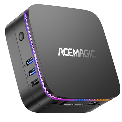 ACEMAGIC AK1Plus RGB Mini PC, 12th Gen Ιntel Alder Lake Ν95 (fino a 3.40 GHz), 16 GB DDR4 1024GB M.2 2280 NVME SSD, Mini Computer Desktop con 4K UHD   RGB Light   RJ45 per ufficio Home Theatre