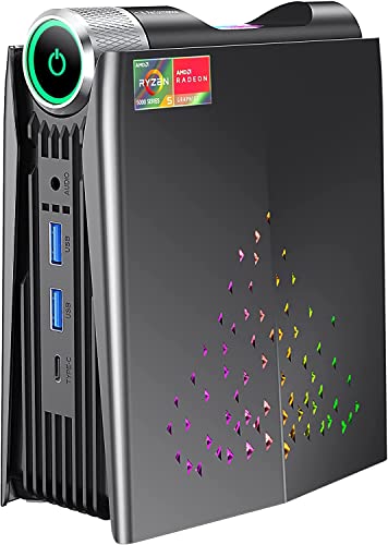 ACEMAGICIAN Vertical RGB Mini PC, 32 GB DDR4 512 GB NVME SSD, AMD Ryzen 5 5600U,Radeon RX Vega 7,3 modalità/Wifi 6/Bluetooth 5.2 Micro Desktop Computer