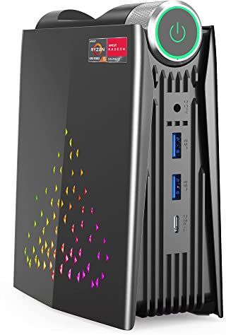 ACEMAGICIAN Mini PC Gaming, Mini PC Ryzen 5 4500U (fino a 4.0Ghz) RGB PC 16GB RAM SSD 512GB NVMe, Mini Computer, Micro PC HDMI DP Type-C WiFi 6 BT 5.2, Piccolo Fattore di Forma, PC Editing Video 4k