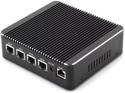 HUNSN Micro Firewall Appliance, Mini PC, pFsense, OPNsense, VPN, Router PC, Celeron J4125, RS34g, AES-NI, 4 x Intel 2.5GbE I226-V LAN, 4 x USB, HDMI, SIM Slot, Console, 8G RAM, 256G SSD