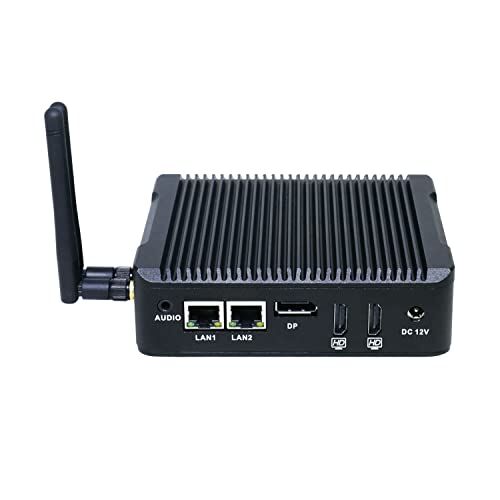 HUNSN Fanless Mini PC, Industrial Computer, Windows 11 or Linux Ubuntu, Pentium N3700 J3710, BX08, COM, 2 x LAN, DP, 2 x HDMI, SIM Slot, Vesa Mount, WOL, PXE, WDT Supported, 8G RAM, 256G SSD