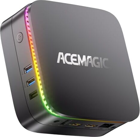 ACEMAGIC AK1PLUS RGB Mini PC,Ιntel Alder Lake-Ν95 (Fino 3.4 GHz),16GB DDR4 512GB M.2 2280 SSD,Mini Desktop Computer W-11 Pro,4K UHD,Dual Band WiFi,per Ufficio Home Theater