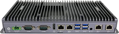 Partaker Industrial Computer, Fanless Mini PC, IPC, Intel Celeron 4205U, Windows 11 or Linux Ubuntu, TPM2.0, AES-NI, 9-36V, Watchdog, WOL, 4G Supported, 4 LAN, 4 COM, 16GB Ram 256GB SSD