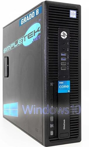 HP PC Fisso Computer Desktop 800 G2 SFF i5 6500 Seriale RS232 Windows 10 PRO Aziendale Ufficio Scheda Video Gaming Grafica editing video (Ricondizionato) (GPU 4GB, 4GB RAM SSD 120GB)