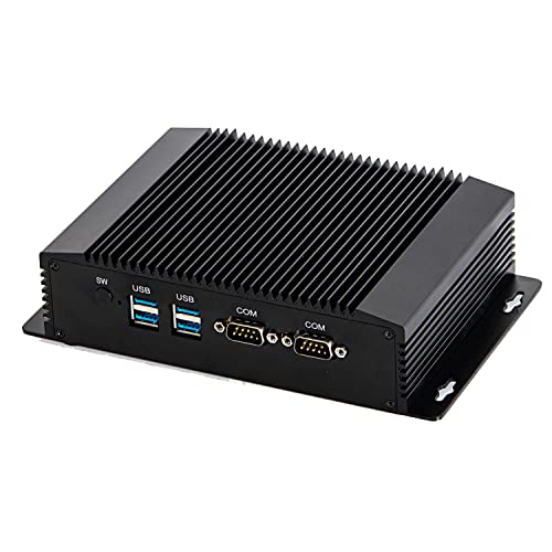 HUNSN Industrial Embedded PC, Fanless Mini Computer, IPC, Intel Core I3 4010Y 4012Y 4020Y, Windows 11 or Linux Ubuntu, IM08, VGA, HDMI, 2 x LAN, 2 x COM RS232, 4 x USB3.0, 4G RAM, 128G SSD