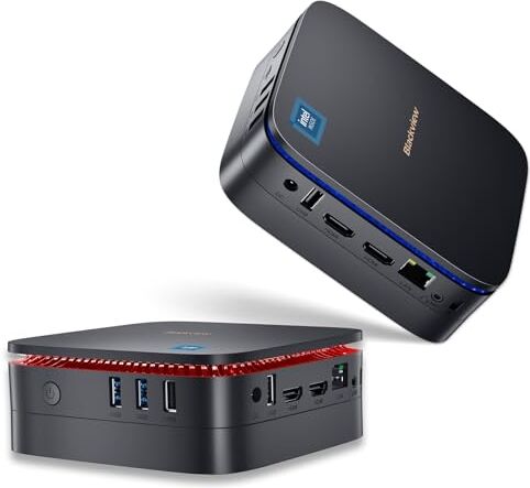 Blackview Mini PC Intel Alder Lake Ν95 12th (fino a 3,4 GHz), 16GB DDR4 512GB M.2 SSD Mini Gaming PC Windows 11 Pro, 4K UHD Dual HDMI, 5G WiFi, Gigabit Ethernet, Mini Computer per Ufficio/Casa