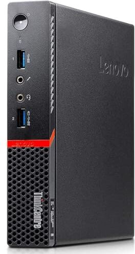 Lenovo ThinkCentre M900 Tiny PC Mini Computer, Processore Intel i7-6700T, Memoria Ram 8GB DDR4, Disco SSD 240GB, Windows 11 Pro (Ricondizionato)