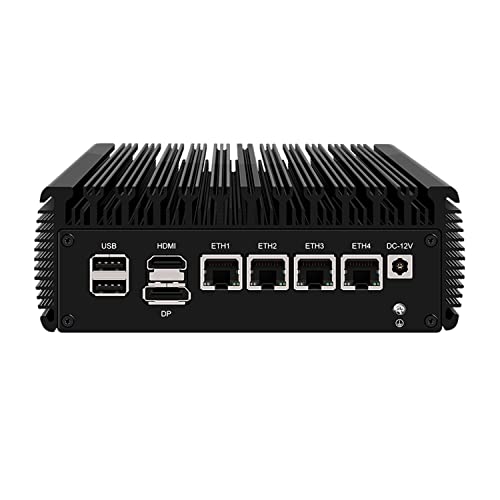 HUNSN Micro Firewall Appliance, Mini PC, pFsense Plus, OPNsense, VPN, Router PC, Intel N5105,  RJ03l, AES-NI, 4 x Intel 2.5GbE I226-V LAN, Type-C, TF, M.2 WiFi 6 Slot, 4G RAM, 32G SSD