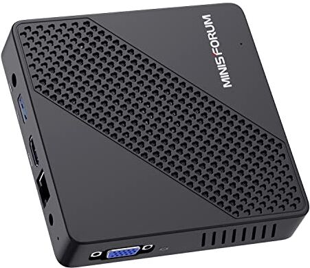 MINIS FORUM Mini PC Fanless Celeron N4020 (up to 2.8GHz) 4GB DDR4/64GB eMMC Mini Desktop Computer HDMI and VGA Port 2.4/5.8G WiFi BT4.2 3xUSB3.0, NGFF 2242 SSD