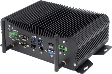 STRHIGP 12v Fanless Computer Dual Ethernet, Industrial PC i5 4200U, Mini Desktop PC 8GB RAM, 128 GB SSD 1TB HDD, RS485 COM, GPIO, HD, VGA, WIFI, BT, SIM Slot, Windows 10 Pro