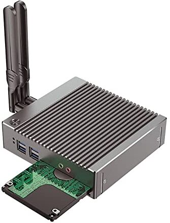 HUNSN Fanelss Rugged Mini PC, Desktop Palm Computer, Windows 11 Pro or Linux Ubuntu, Intel Celeron N2940, BH10, PXE, WOL Support, 2 x HDMI, 2 x LAN, 4 x USB2.0, 2 x USB3.0, 4G RAM, 64G SSD