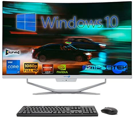 SIMPLETEK PC All in One Display 27" Curvo Core i3 Windows 10   16GB RAM SSD 480GB   Lavoro, Intrattenimento