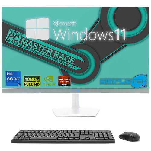 SIMPLETEK – PC All in One da 27" FHD   Core i7 10a Gen   Windows 11 Pro   16GB RAM   480GB SSD   Con WiFi 6, BT 5.2 e Webcam Pop-Up 5Mp Integrata