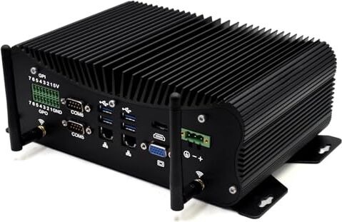 WEIDIAN Fanless PC, Core i5-4200U, Industrial PC, Mini PC Windows 10, 4GB RAM, 64GB SSD, HDMI+VGA Dual Display, 2Gigabit RJ45 Lan, 4USB3.0, 2RS232 COM port, 4RS485 COM port, Dual Band WiFi, BT