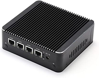 HUNSN Firewall Hardware, pFsense, OPNsense, Untangle, VPN, Network Appliance, Router PC, Intel Pentium Silver N5000, RS34f, AES-NI, 4 x Intel LAN, VGA, HDMI, Fanless, 8G RAM, 128G SSD