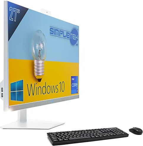 SIMPLETEK PC All in One Display 27" 2K Core i7 Fino 3.60GHz Windows 10   Radeon RX550 4GB   16GB RAM 2 TB SSD WiFi BT HDMI Webcam 1080p   Gaming AiO Computer Fisso Grafica Video