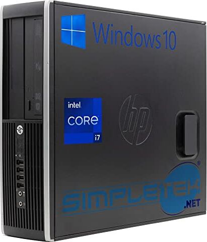 HP PC Desktop 8200 SFF Core i7 Fino 3.80GHz Windows 10 Pro 32GB RAM SSD 480GB + 1TB + GPU 2GB   DVD-RW Seriale RS232 DisplayPort VGA (Ricondizionato)