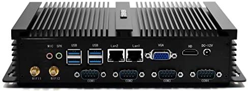 VENOEN Industrieller Mini-PC, Core i5 3317U, Windows 10, 8GB DDR3 RAM 512GB SSD, HD-MI, VGA, 4K-Ausgang, USB3.0, Dual Gigabit Lan, 4 * RS232 COM-Port, Wifi AC, Small Form Factor Computer, Auto Power On, ITX