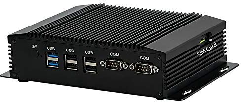 HUNSN Industrial Computer, Fanless Mini PC, Embedded IPC, N2920 N2930, Windows 11 or Linux Ubuntu, BM18, Watchdog, GPIO, WOL, SIM Slot, VGA, HDMI, 2 x LAN, 2 x RS232 422 485, 4G RAM, 128G SSD