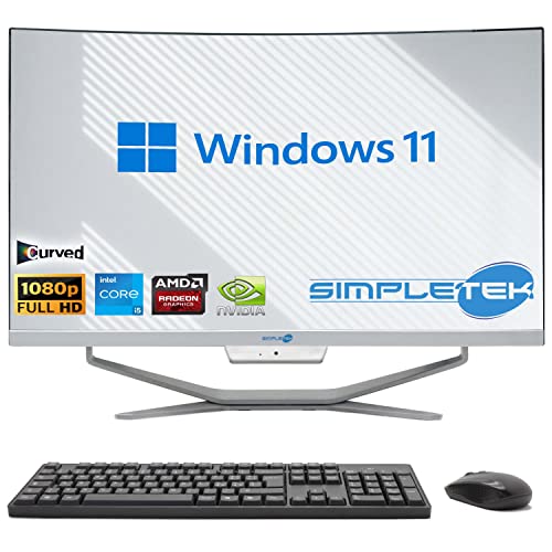 SIMPLETEK PC All in One Display 24" Curvo Core i5 Scheda Video GTX1660 6GB Windows 11   64GB RAM SSD 4TB   Lavoro, Gaming