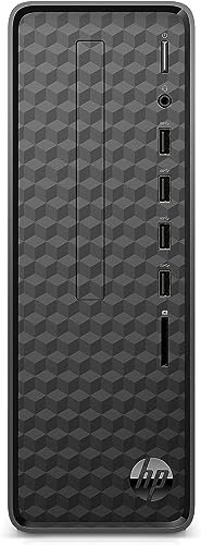 HP S01-aF2000sl Slim Desktop, Intel Celeron J4025, 4GB Ram DDR4-2400 MHz, 128GB SSD NVMe PCIe, Scheda Grafica Intel UHD 600 Integrata, PSU CA Smart da 65W, 6 USB-A, Windows 11 Home, Nero