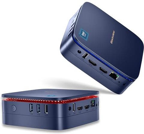 Blackview Mini PC Intel Alder Lake Ν95 12th (fino a 3,4 GHz), 16GB DDR4 1TB M.2 SSD Mini Gaming PC Windows 11 Pro, 4K UHD Dual HDMI, 5G WiFi, Gigabit Ethernet, Mini Computer per Ufficio/Casa