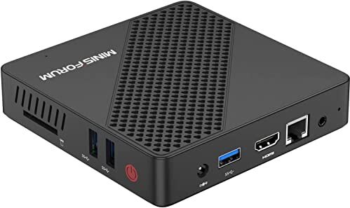 MINIS FORUM Mini PC Intel Celeron N4020 (fino a 2,8 GHz), DDR4 4GB/64GB eMMC, Intel UHD Graphics 600, Mini computer desktop senza ventola Supporto HDMI&VGA 4k@60Hz, USB3.0, Wi-Fi 2.4/5.8G, BT4.2