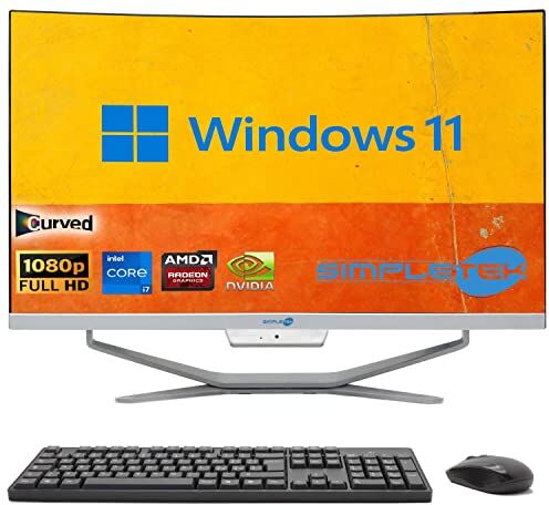 SIMPLETEK PC All in One Display Curvo 24" Core i7 Scheda Video GTX1660 6GB Windows 11   64GB RAM SSD 4TB   Lavoro, Gaming