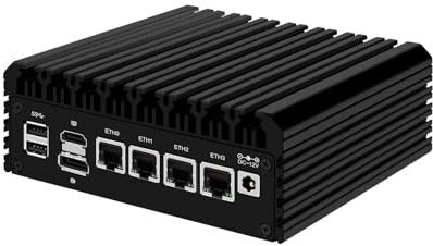 HUNSN Micro Firewall Appliance, Mini PC, pFsense, OPNsense, VPN, Router PC, Intel N5105, RJ03l, AES-NI, 4 x Intel 2.5GbE I226-V LAN, Type-C, TF, M.2 WiFi 6 Slot, 4G RAM, 128G SSD