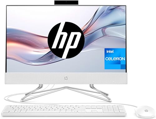 HP All-in-One 22-dd2001ss All-in-One PC da 21,5" Full HD (Intel Celeron J4025, 8 GB RAM, 256 GB SSD, Intel UHD 600, senza sito operativo) Bianco Tastiera QWERTY spagnola