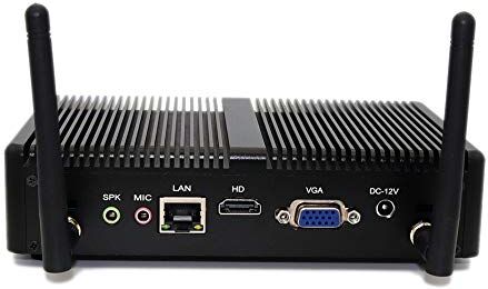 HSIPC Celeron 2955U Fanless PC, Mini box PC, HTPC, Desktop PC with 4G RAM 128G SSD 6 USB VGA HDMI RJ45 MIC SPK wifi included