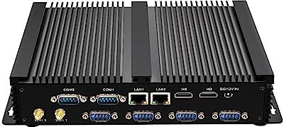 KingnovyPC Fanless Mini PC Intel Core i7 4500U Windows 10 Pro, 2*Lan, 6*COM Rs232, 2* HDMI, VGA, 8*USB, 2.4G+5G Dual WiFi,Industrial Barebone Mini Desktop Computer