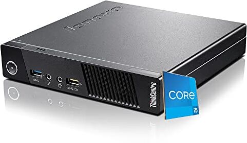 Lenovo , Mini Pc fisso i5, Ram 8 Gb, SSD 256 Gb, Wi Fi, Pc desktop i5, Computer pronto all'uso, Wi Fi, W10, Libre Office (Ricondizionato)