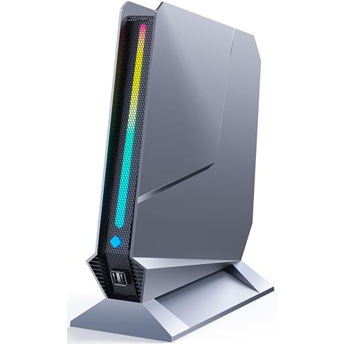 TOPGRO Mini Gaming PC Fisso Core i9-9880H GTX 1650 4GB, 32GB RAM DDR4/1TB SSD PCIe4.0 WiFi6E, BT5.3, LAN 1.0Gbps, 2 x HDMI, 1x USB-C, Windows 11 Pro Mini PC 4K@60Hz (Gray)