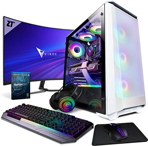 Vibox VII-108 PC Gamer SG-Series 27" 144Hz Pacchetto Monitor Curvo Intel i5 12700F Processore Nvidia RTX 3090 24GB Scheda Grafica 32GB RAM 1TB NVMe M.2 SSD Windows 11 WiFi