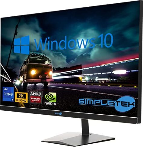 SIMPLETEK All in One i9 10° Gen AiO 27" 2K Windows 10 Pro 16GB RAM SSD 960GB con GPU GTX1650 4GB WiFi6 + BT 5.2 + Webcam   Ideale per Editing/Gaming