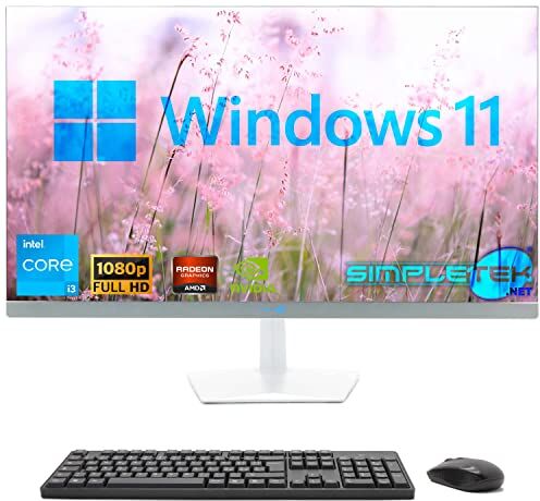 SIMPLETEK PC All in One 24" Core i3 10 Gen Scheda Video Dedicata GTX1650 4GB   Windows 11   64GB RAM SSD 4TB   Perfetto per Lavoro, Intrattenimento, Gaming