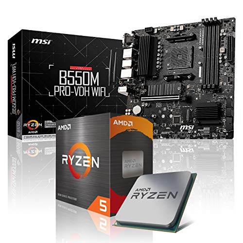 Memory PC Kit di aggiornamento AMD Ryzen 5 4500 6x 3.6 GHz, B550M Pro-VDH WIFI, NVIDIA GTX 1650 4GB, Completamente assemblato e testato