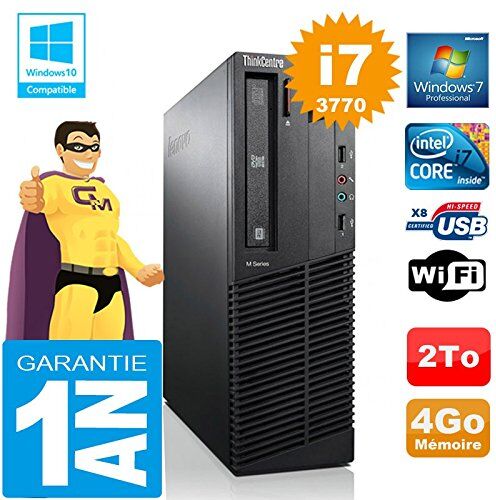 Lenovo PC M92p SFF Core I7-3770 Ram 4 GB disco 2 su masterizzatore DVD WiFi W7 (rigenerato)