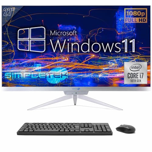 SIMPLETEK PC All in One 27" Full HD   Core i7 10° Gen   Windows 11   64GB RAM SSD 4TB   Webcam 2K Integrata   HDMI Seriale RS232