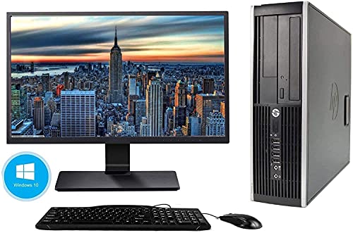 HP Elite 8300 Computer desktop + Monitor 22pollici (Intel Core i7 3770, 8 GB di RAM, disco da 240 SSD + 500 GB HDD, lettore DVD, Wi-Fi, Windows 10 Pro 64) (Ricondizionato)