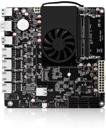 MNBOXCONET NAS Motherboard N6005 Processor Low Power, 8GB RAM 128GB SSD, UHD Graphics, Firewall Mini-ITX NAS Board, 4 x In-tel i226V 2.5GbE LAN, Dual M.2 2280 NVMe Slot, 6 x SATA3.0 slot