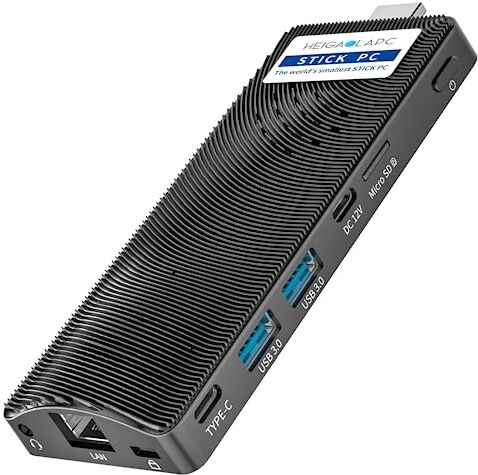 HEIGAOLAPC Mini PC Stick Fanless, Intel Celeron J4125 Windows 11 Pro Mini Server, 8GB DDR4 128GB eMMC Plug and Play Mini Computer, USB 3.0 HDMI 4K WiFi 6.0,Bluetooth 5.2 Micro pc