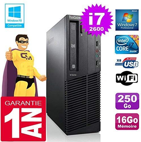 Lenovo PC M92p SFF Core I7-2600 Ram 16 GB Disco 250 GB Masterizzatore DVD WiFi W7 (Ricondizionato)