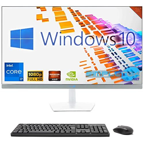 SIMPLETEK PC All in One 24" FHD 60Hz Core i7 Windows 10   Scheda Video Dedicata GTX1660 6GB   16GB RAM SSD 4TB   Lavoro, Gaming
