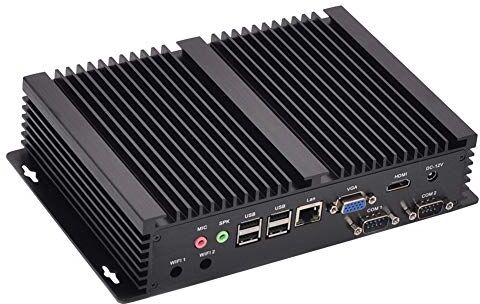 HUNSN Fanless Industrial PC, Mini Computer, Intel Celeron 2955U 2957U, Windows 11 or Linux Ubuntu, IM03, AC WiFi, BT4.0, VGA, HDMI, LAN, 2 x COM RS232, 6 x USB2.0, 8G RAM, 512G SSD