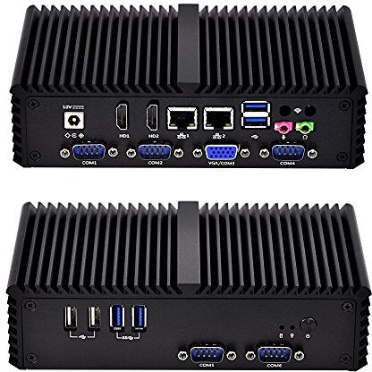 Kettop 3 Dispaly(2 HDMI+1 VGA) 5 COM -Mi4200C5 Intel Core I5 4200U Dual Core, Dual Lan,Fanless Aluminium Alloy,Dc 12V, Windows OS Linux (4G ram 16G SSD NO WIFI)