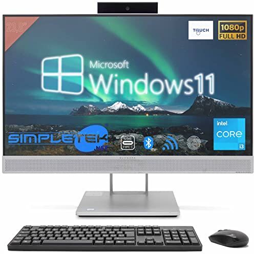 HP 800 G4 All in One Touchscreen 24" FHD i3 8°   Windows 11 Pro   Webcam Pop-Up e Lettore di impronte   Aio Touch Screen   8GB SSD 120GB (Ricondizionato)