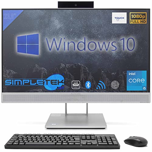 HP 800 G4 All in One Touchscreen 24" FHD i5 8°   Windows 10 Pro   Webcam Pop-Up e Lettore di impronte   Aio Touch Screen   8GB SSD 120GB (Ricondizionato)